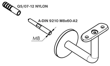 Madlo AISI304, D42,4/L2000mm lesk