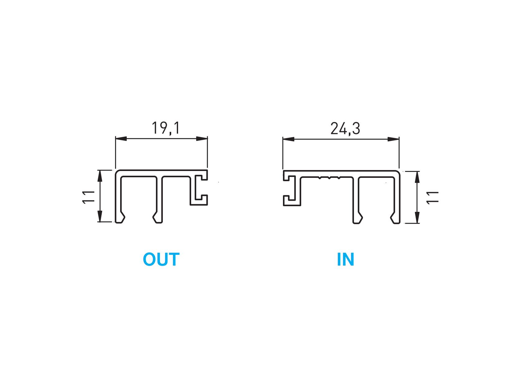 Krycí lišta vnitřní pro profil AL/NX50-SEG