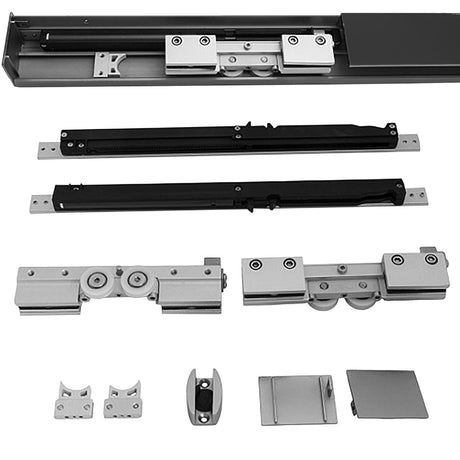 Kování - Posuvné dveře lišta 2x tlumené black