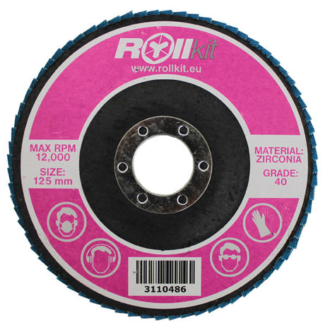 Kotouč lamelový na nerez, D125, d22,2, t7,25 mm, P40