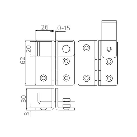 Bránový obrtlík INOX, AISI 316, D42,4mm, L=70mm