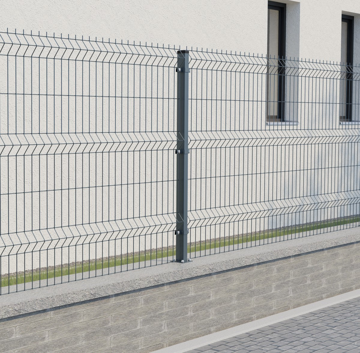 Jeklový sloupek s patkou ZnPVC RAL 7016 40x60x1600