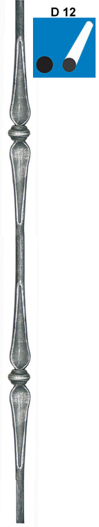 Kované zábradlí h900, b35, D12mm