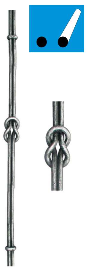 Výplň kovaná h1020, b50, 2xD12mm