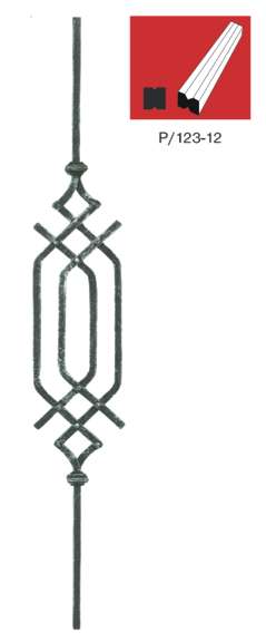 Tyč kovaná, výplň zábradlí, brána P/123-12x12