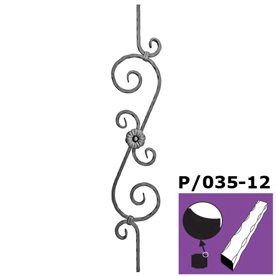 Kovařská výplň zábradlí h900, b160mm, P/035A-12x12