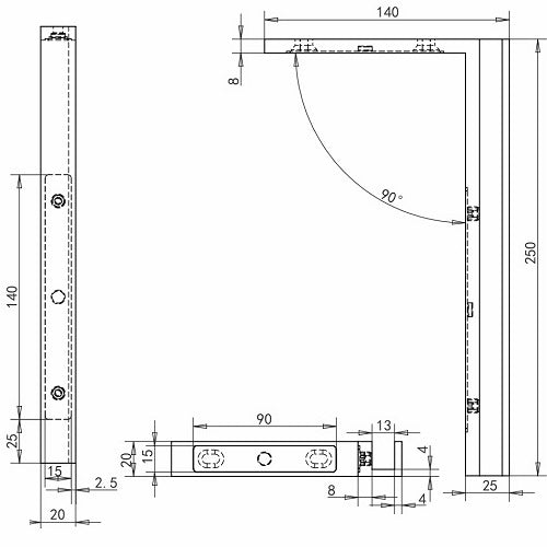 Stabilizační úhelník black