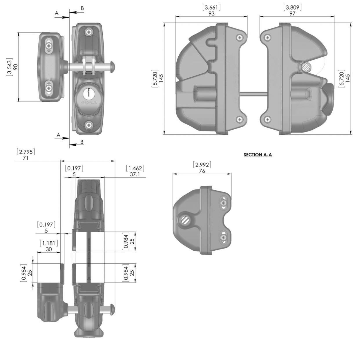 Háková západka se zámkem, oboustranná