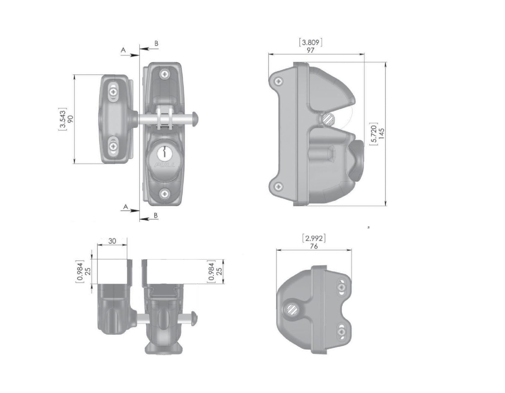 Háková západka se zámkem, jednostranná