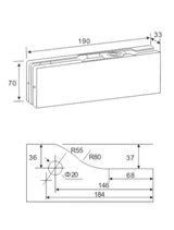 Hydraulický samozavírač AISI304, 190x70 BLACK