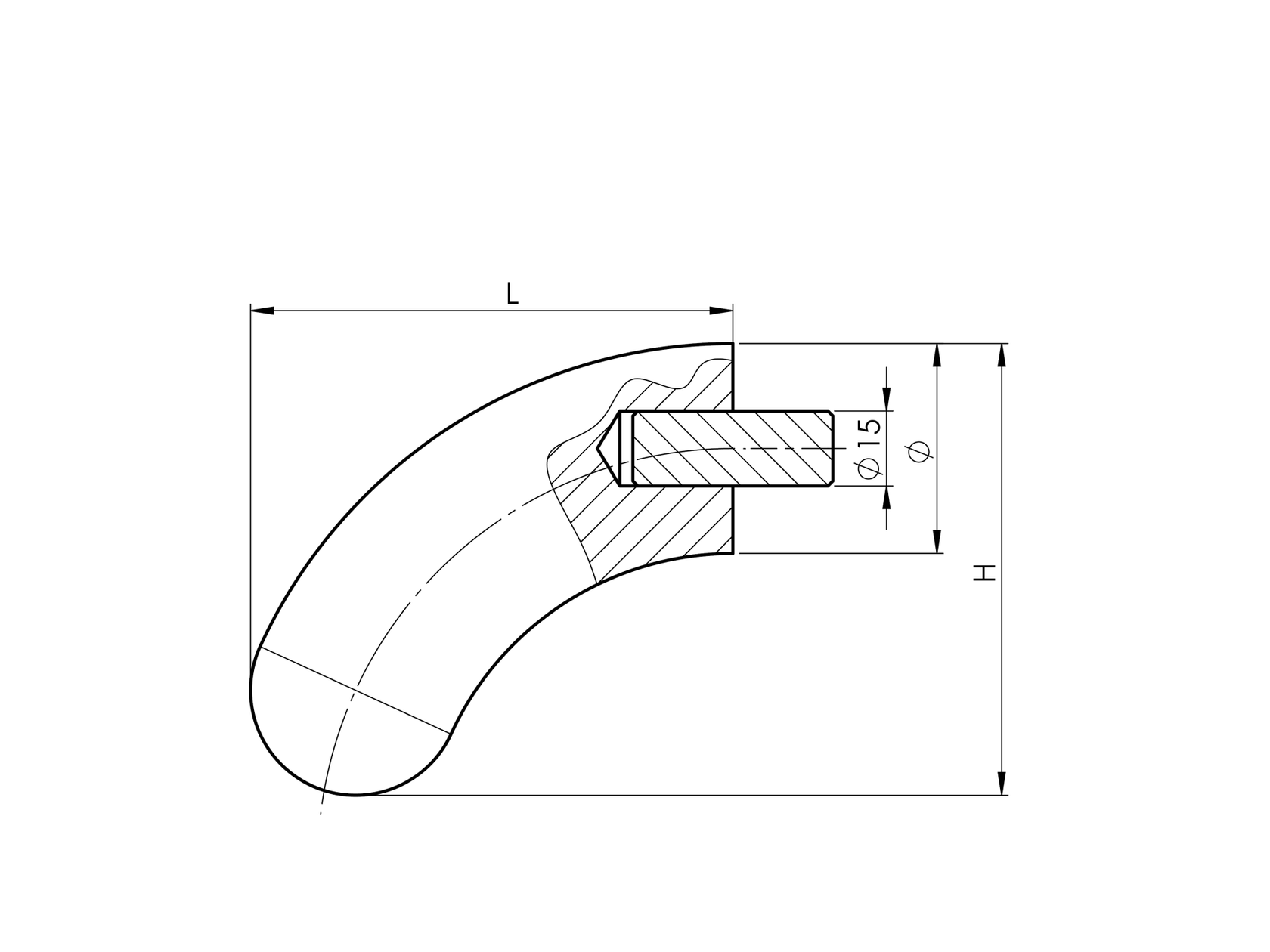 Ukončení koleno s půlkul. BUK nelak. BUK (BEECH)