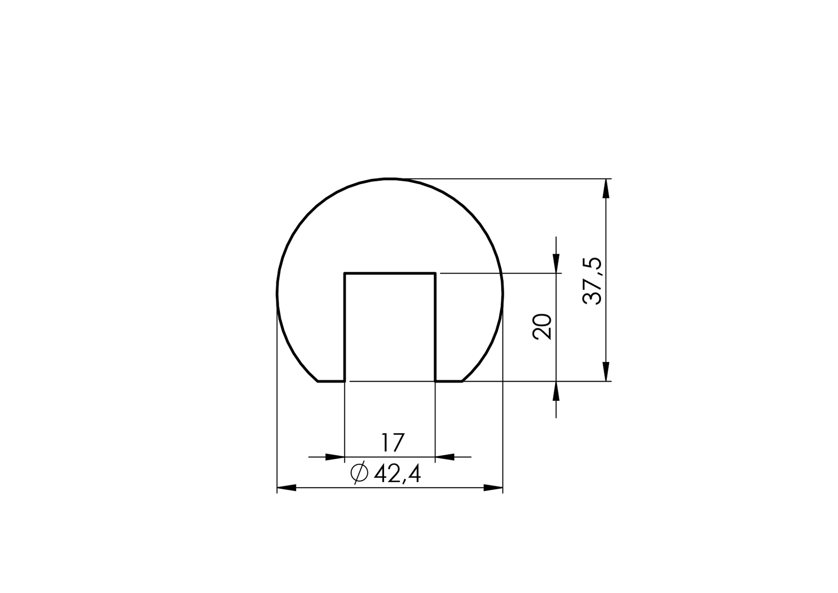 Madlo - držák skla BUK