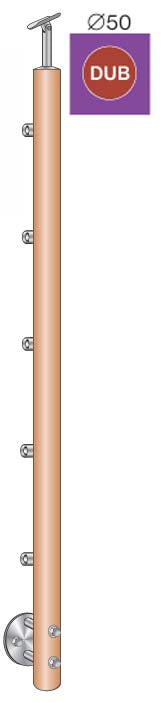 Sloupek-DUB (OAK) D50mm, 5xd12mm, v=100cm,BK-Schod