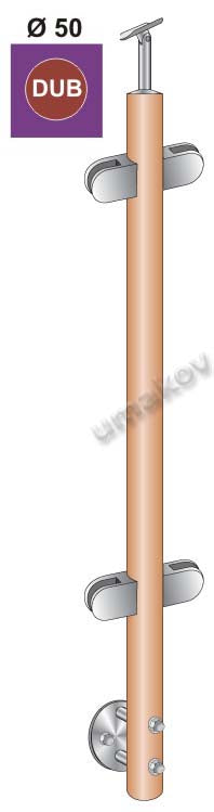 Sloupek-DUB D42,4 - 4xdržák , v=100cm, BK-schod