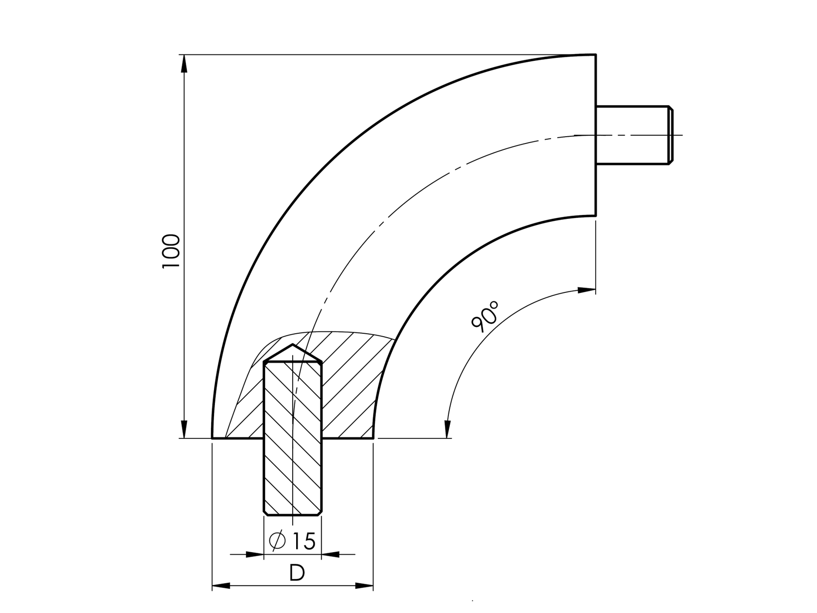 Spojka (koleno, přechod) madla