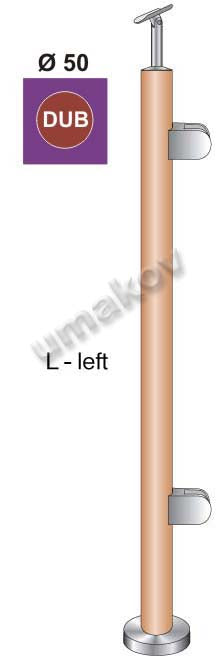 Sloupek-DUB D42,4 - 2xdržák , v=100cm, VK-rovné