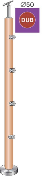 Sloupek-DUB (OAK) D50mm, 4xd12mm, v=90 cm,VK-Schod