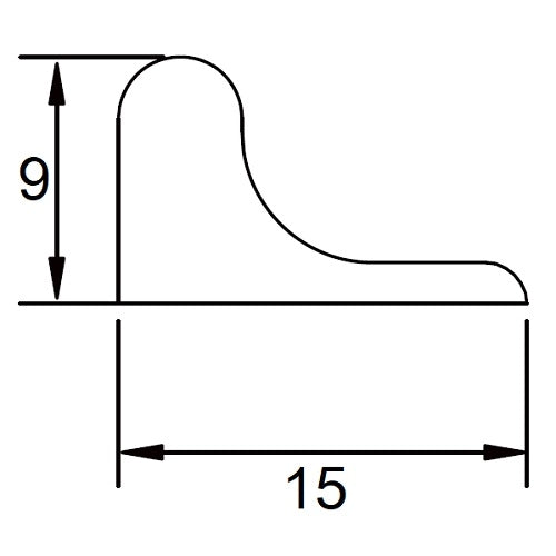 Práh pro sprchu proti tekoucí vodě 9x15mm Al