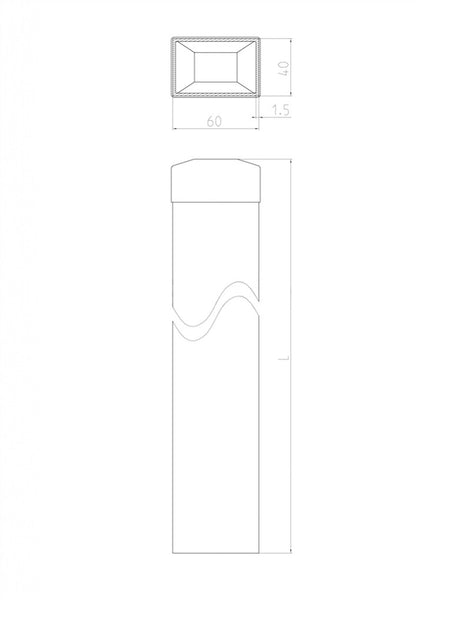 Jeklový sloupek "H" ZnPVC RAL 6005 40x60x2200mm