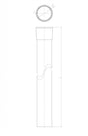 Sloupek "H" ZnPVC RAL 7016 D48mm, 1750x1,5mm