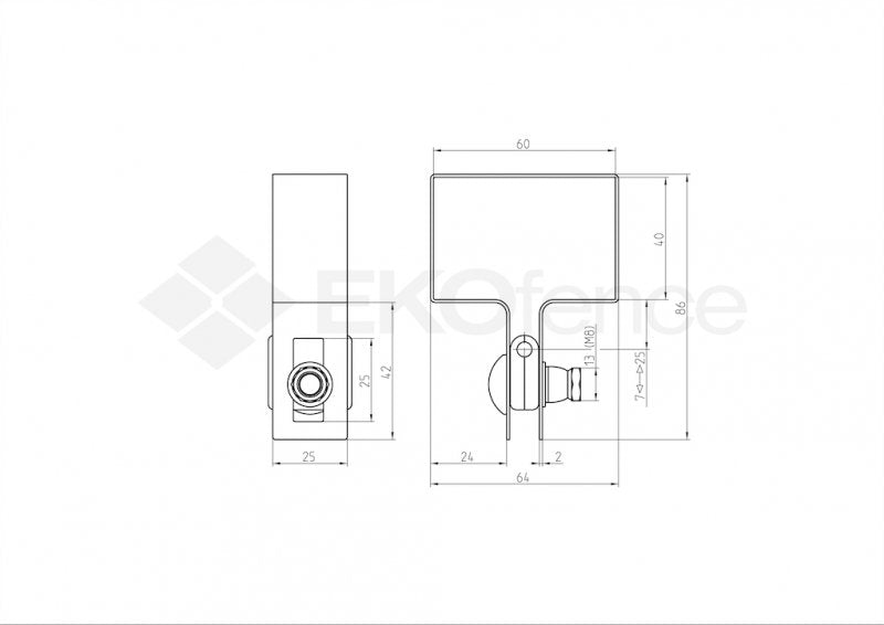 Objímka koncová na sloupek ZnPVC 60x40mm černá M