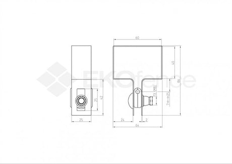 Objímka koncová na sloupek ZnPVC 60x40mm černá M