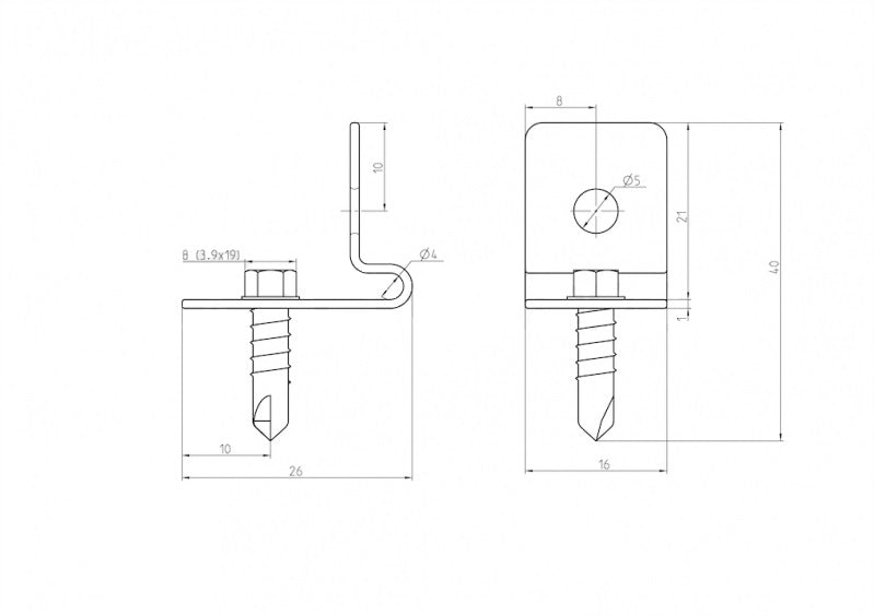 Příchytka "L" k JP sloupku ZnPVC RAL6005