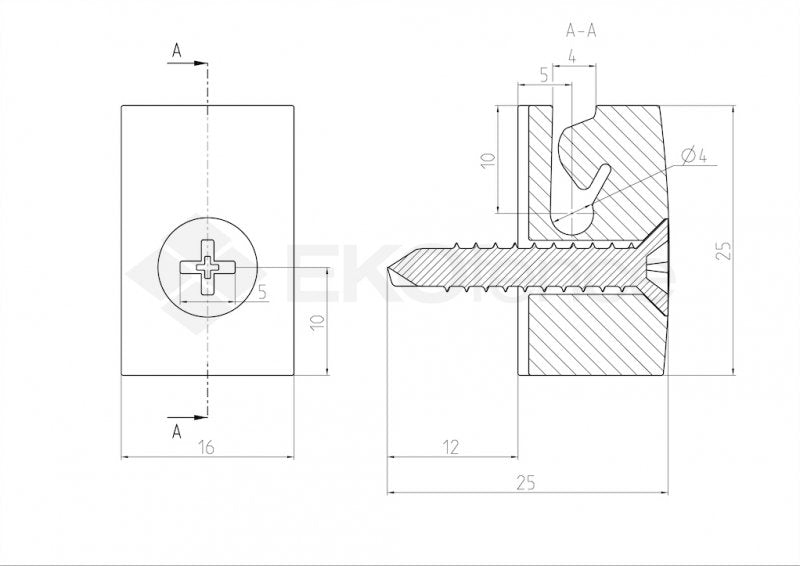 Příchztka nap. drátu se šroubem PE RAL6005