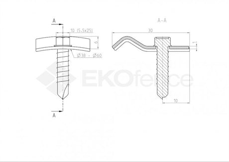 Příchytka nap. drátu se šroubem ZnPVC RAL6005