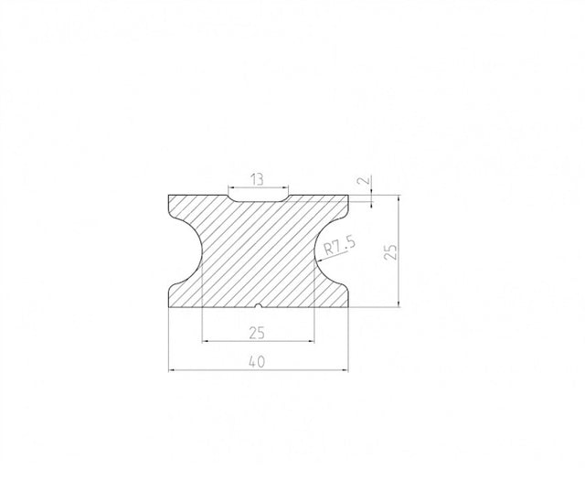 WPC plný podkladový hranol 40x25x2900mm antracit
