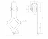 Kování pro posuvné dveře mini - "Rhombus"