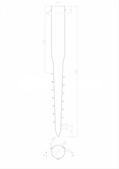 Zemní vrut Zn 68x1,8x650 mm, 3xM8