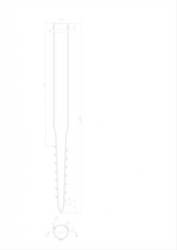 Zemní vrut Zn 68x1,5x800mm, 3xM8