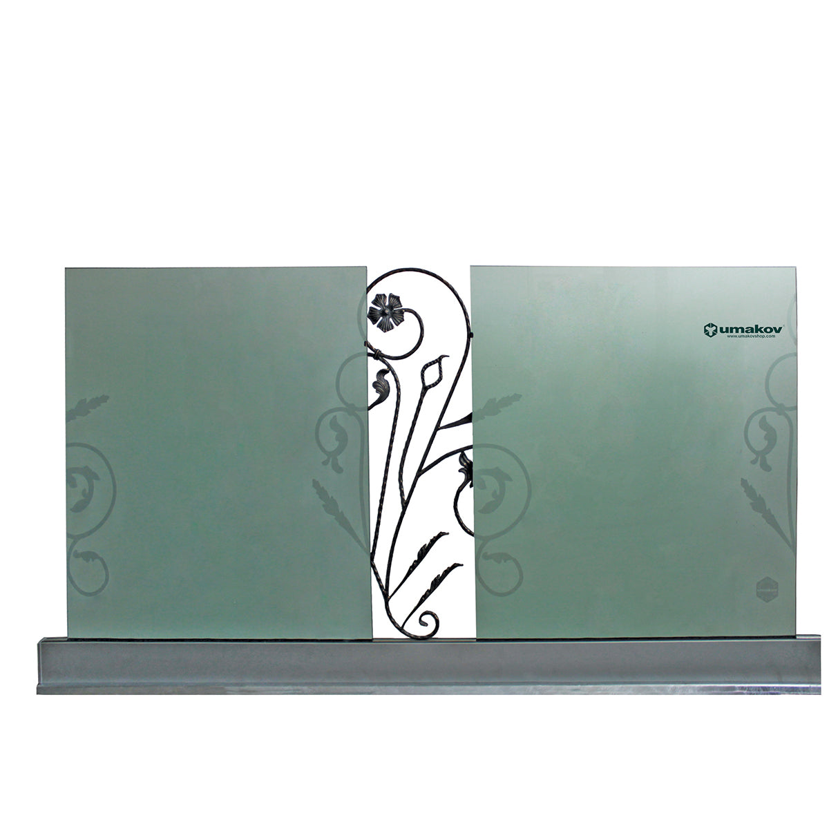 Celoskleněné zábradlí v AL profilu, 2500x1000mm