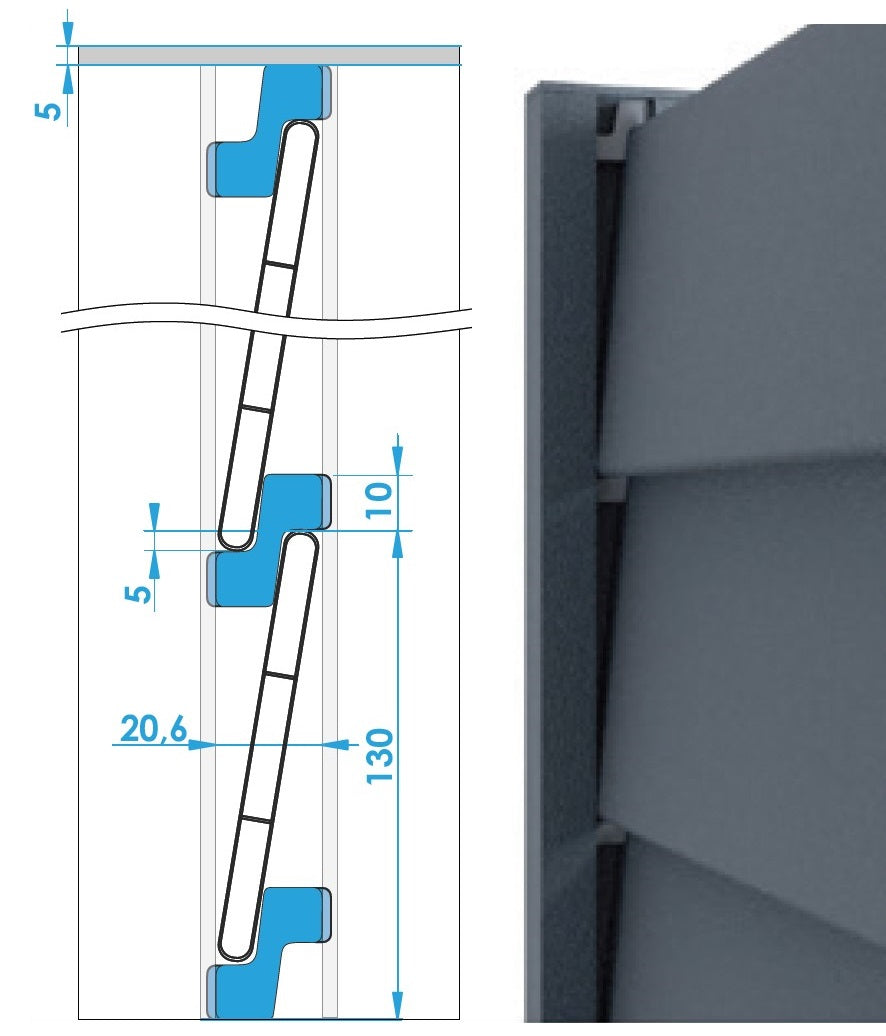 Oddělovací prvek pro lamelovou výplň 8x120mm